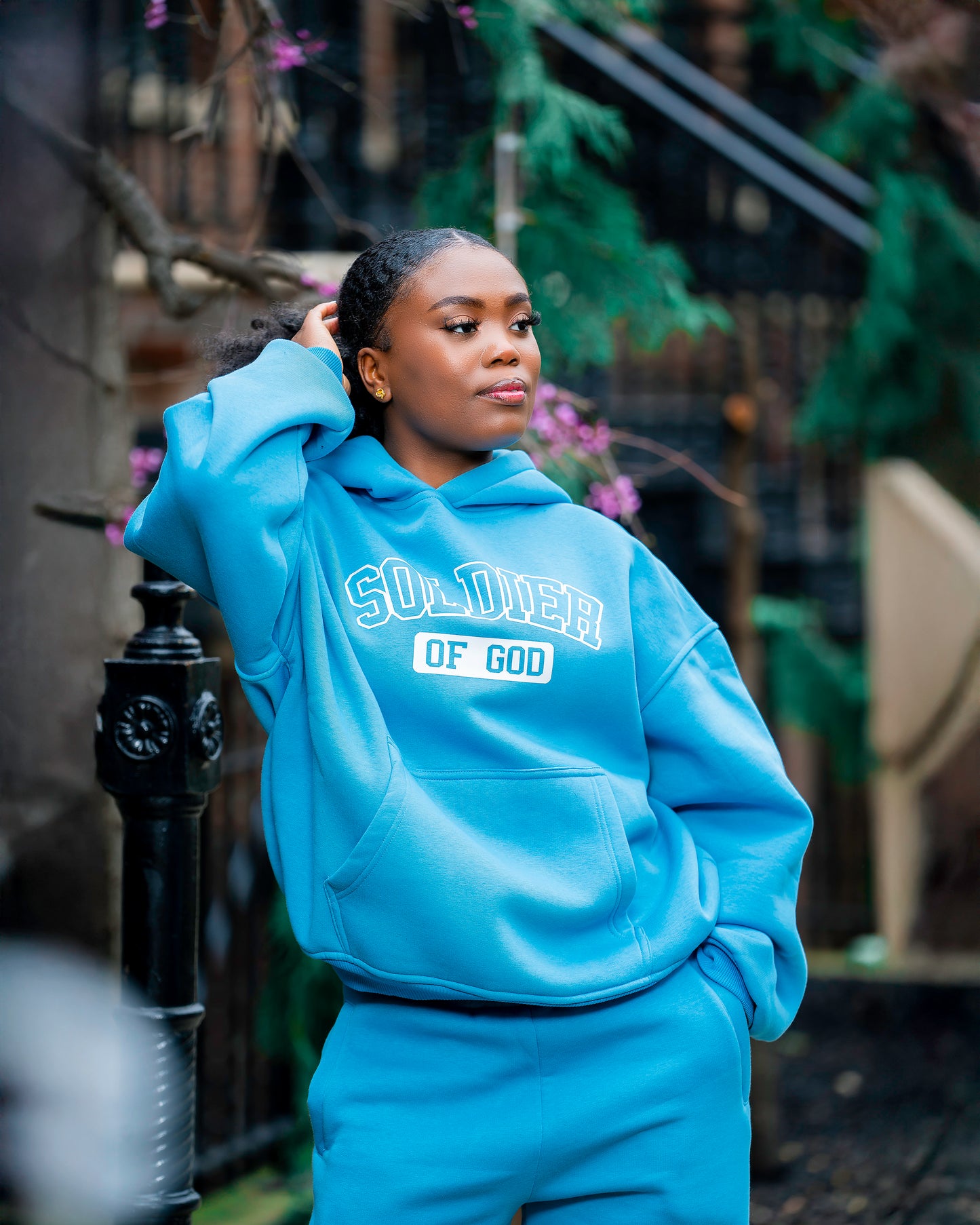 Light Blue Soldier of God hoodie set