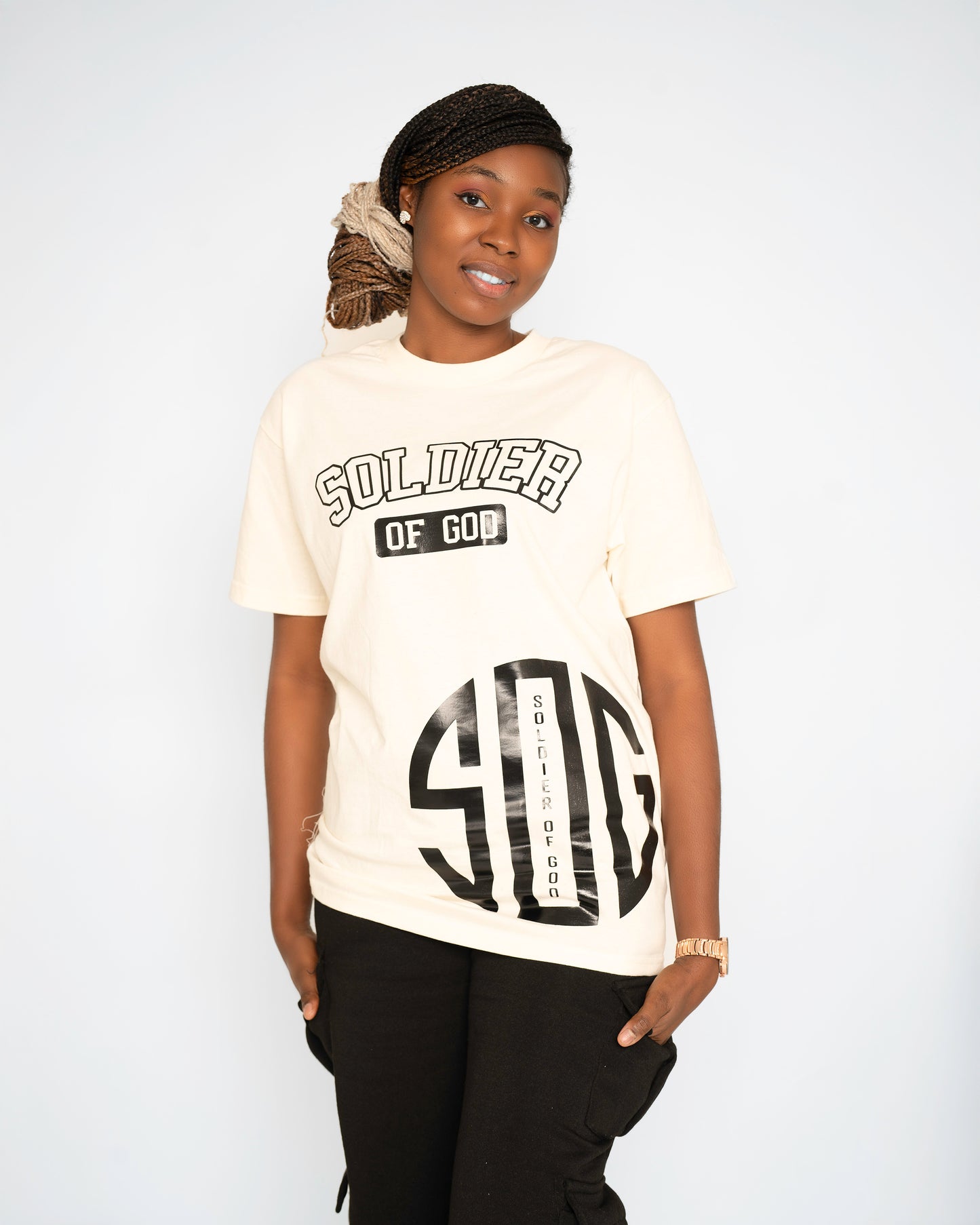 Soldier of God Beige Cream T-shirt