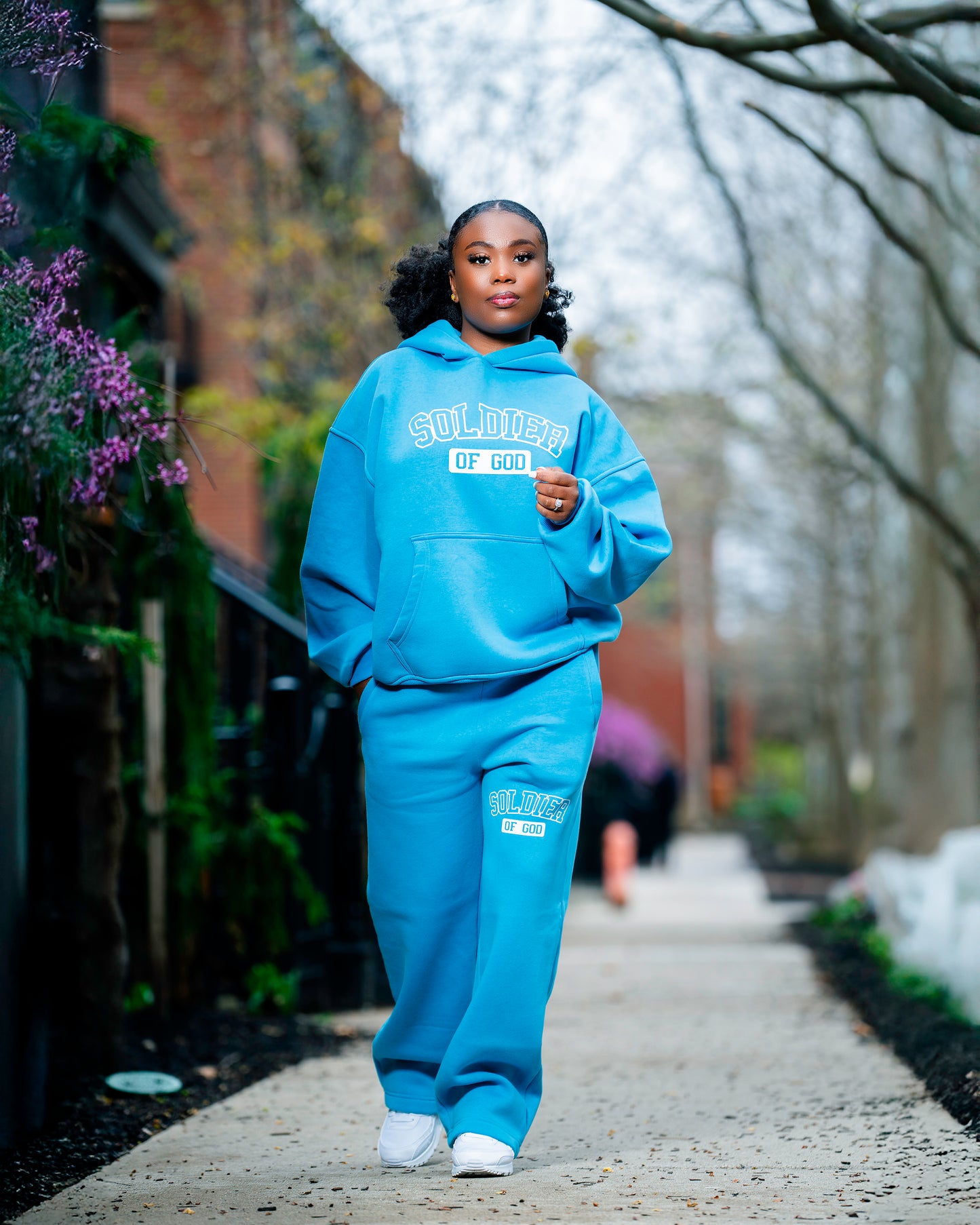 Light Blue Soldier of God hoodie set