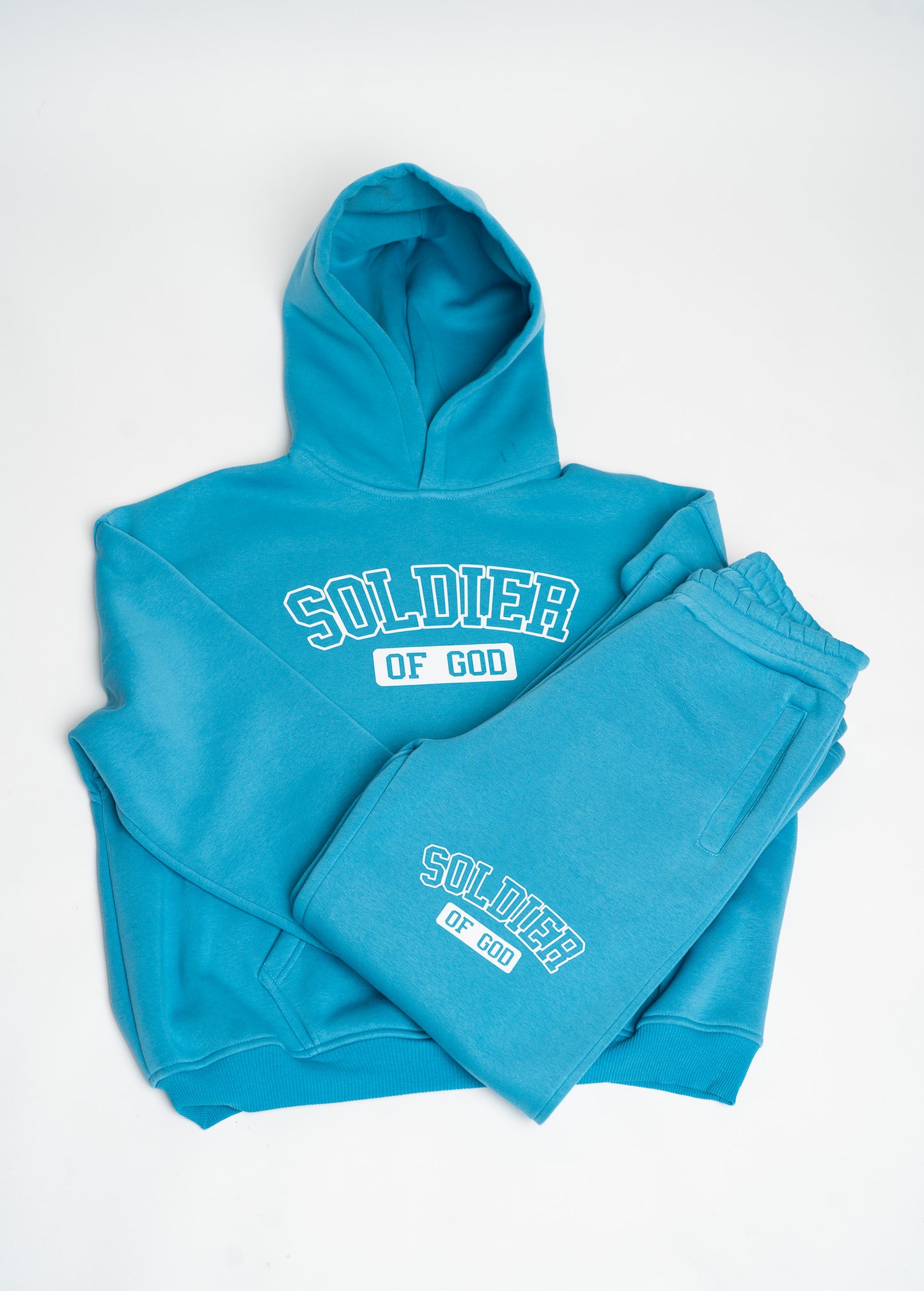 Light Blue Soldier of God hoodie set