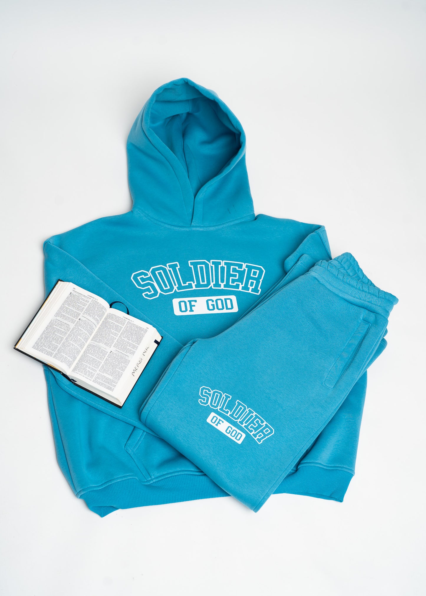 Light Blue Soldier of God hoodie set