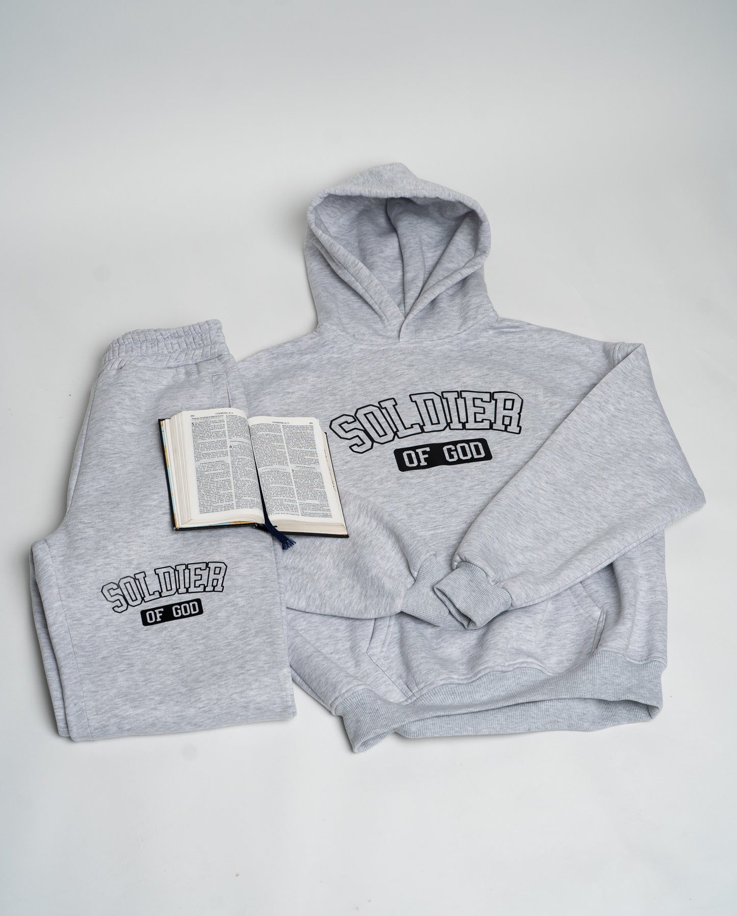 Gray Soldier of God hoodie set