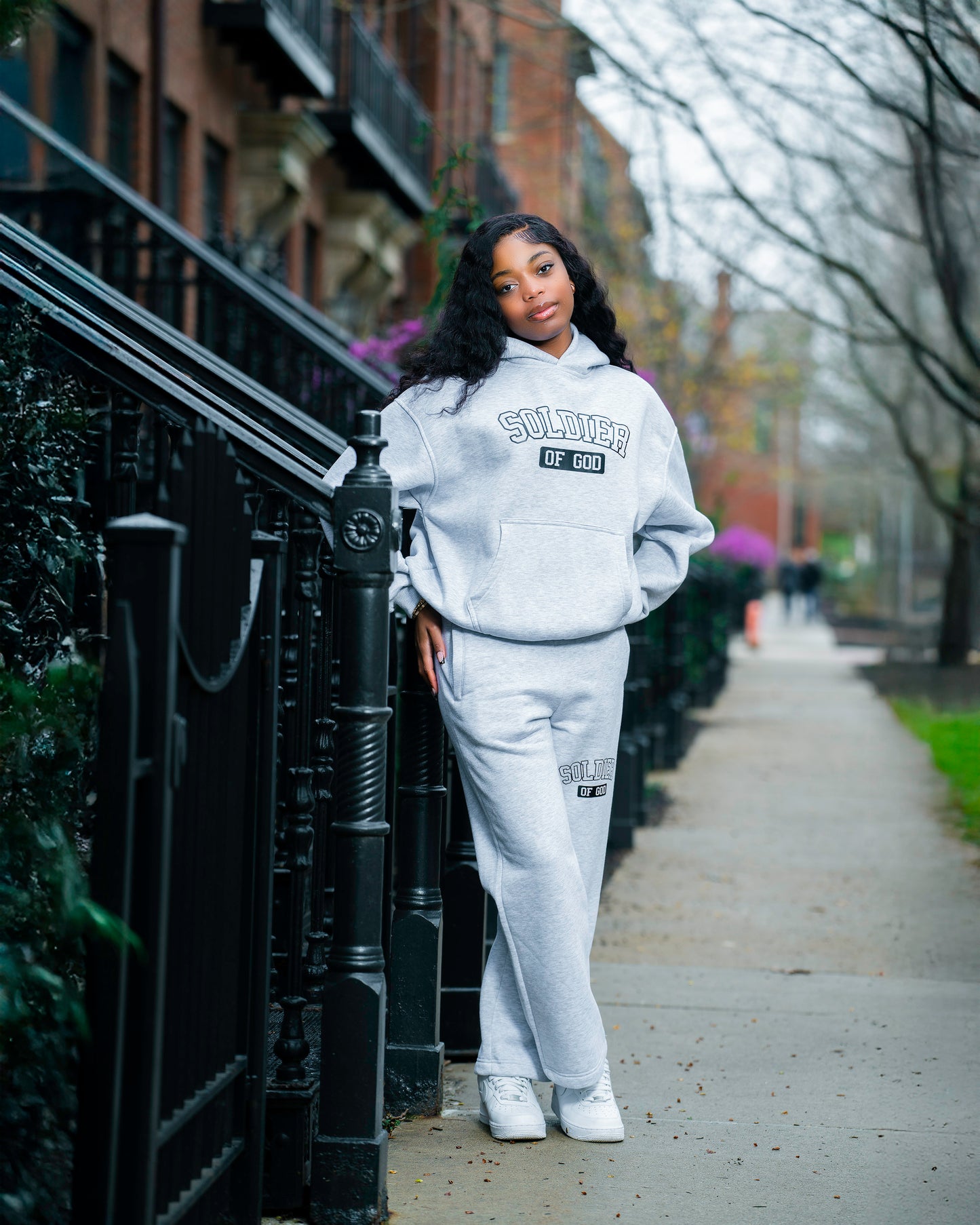 Gray Soldier of God hoodie set