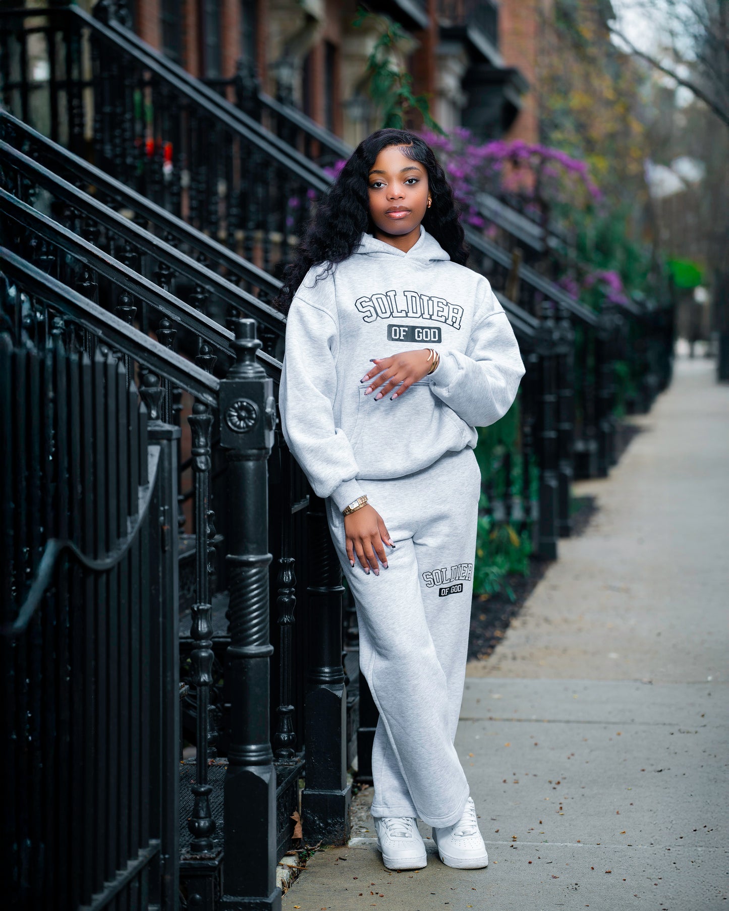 Gray Soldier of God hoodie set
