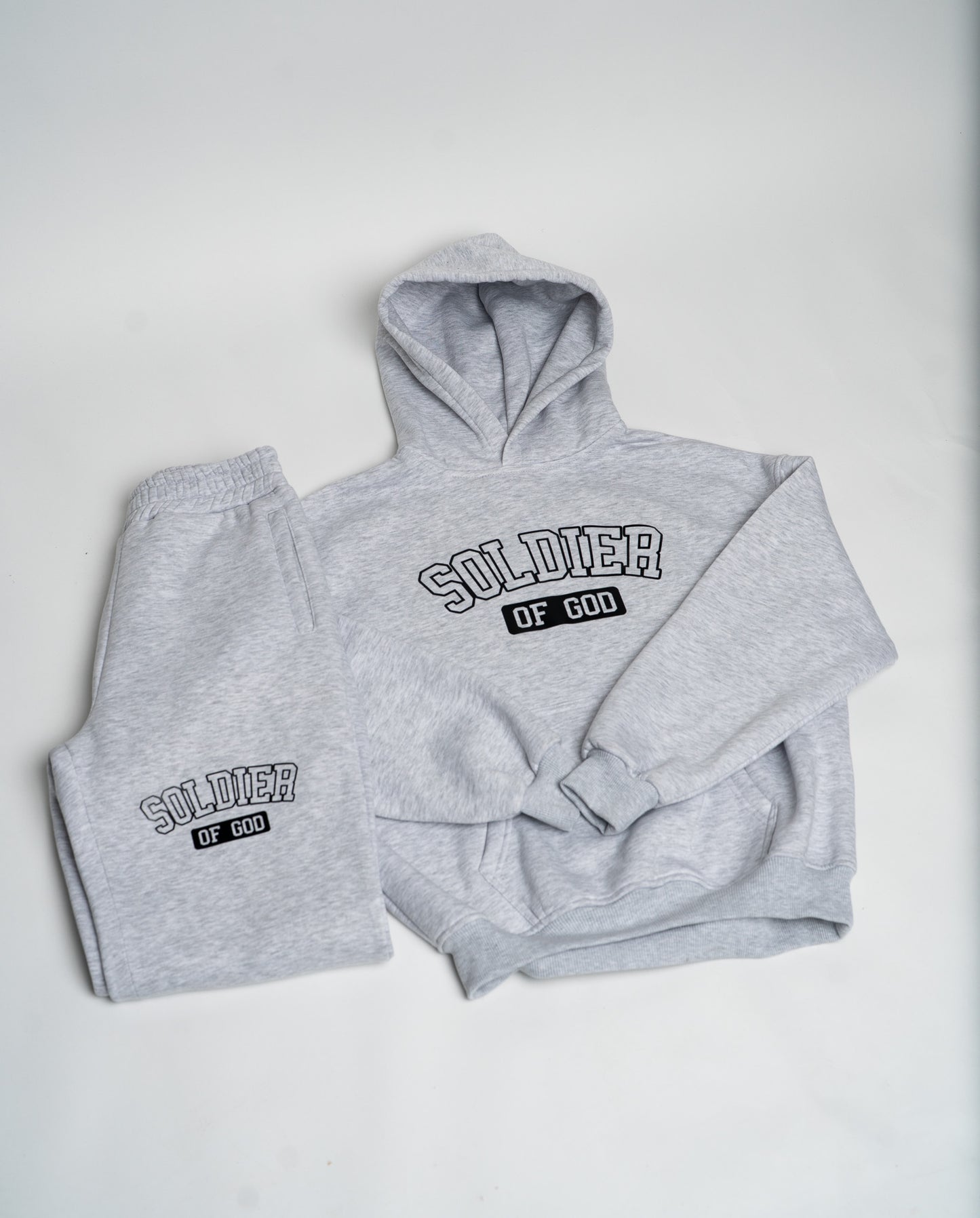 Gray Soldier of God hoodie set